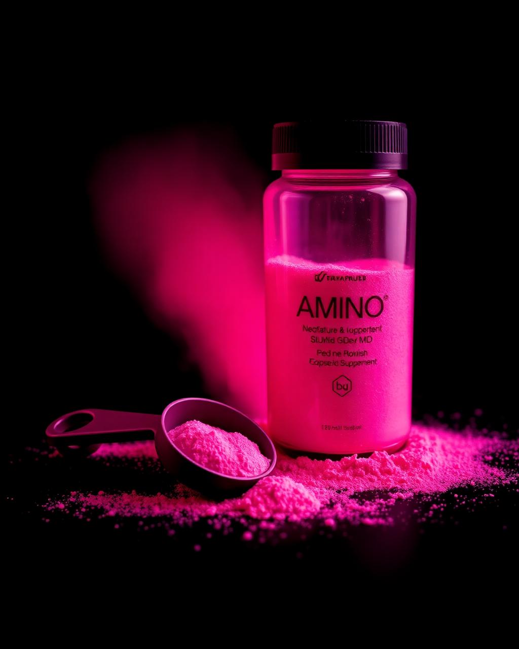 Amino acid supplement powder and scoop